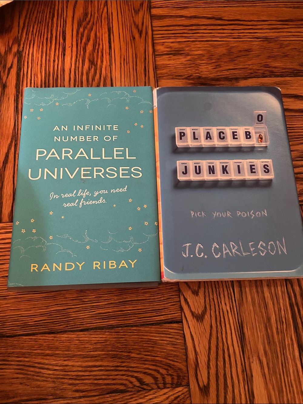 Pair of Blue Young Adult Paperbacks - 'Parallel Universes' & 'Placebo'